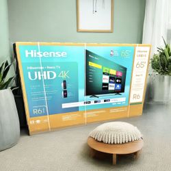 HD318 65” Hisense smart 4k Roku led tv