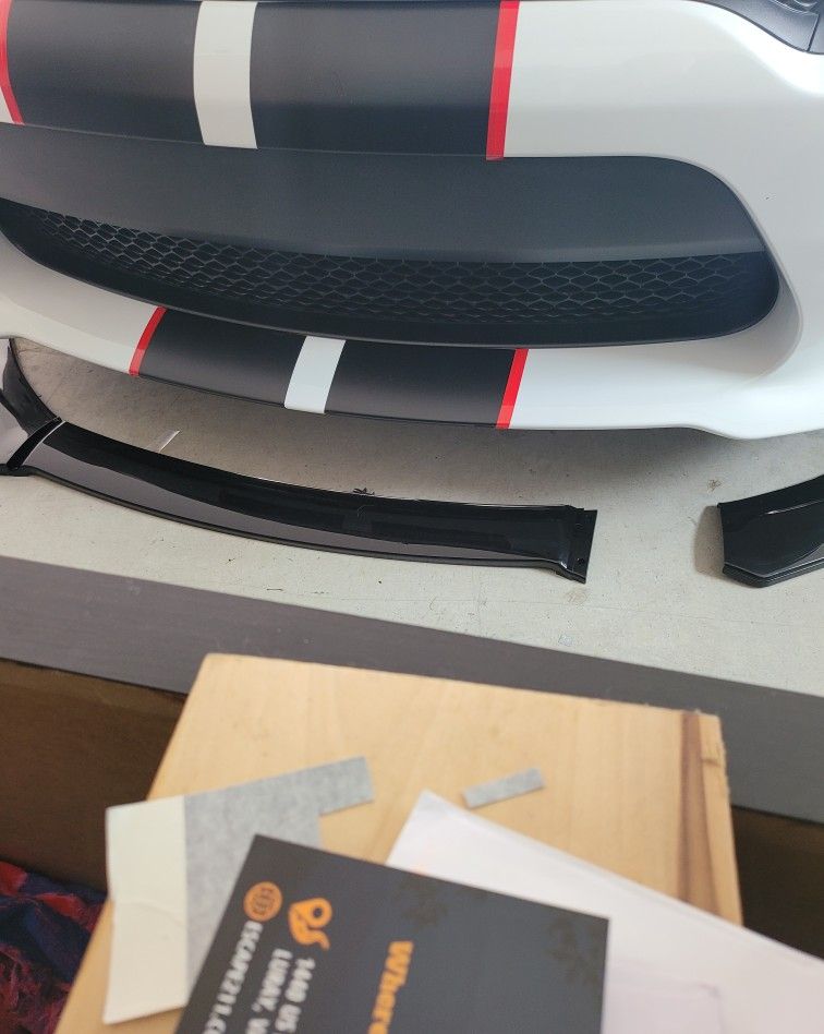 Dodge Charger SRT RT SXT Red Front Bumper Lip Spoiler Splitter + Strut Rods