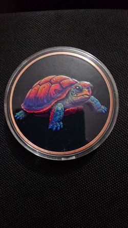 5 oz Colorized Copper Turtle Round