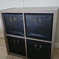4 Cube Organizer With Bins - Room Essentials Weathered Gray 