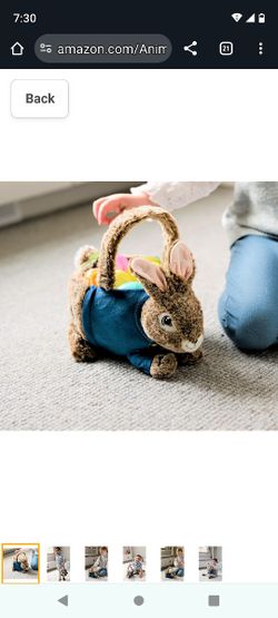 NWT Peter Rabbit Plush Easter Basket 