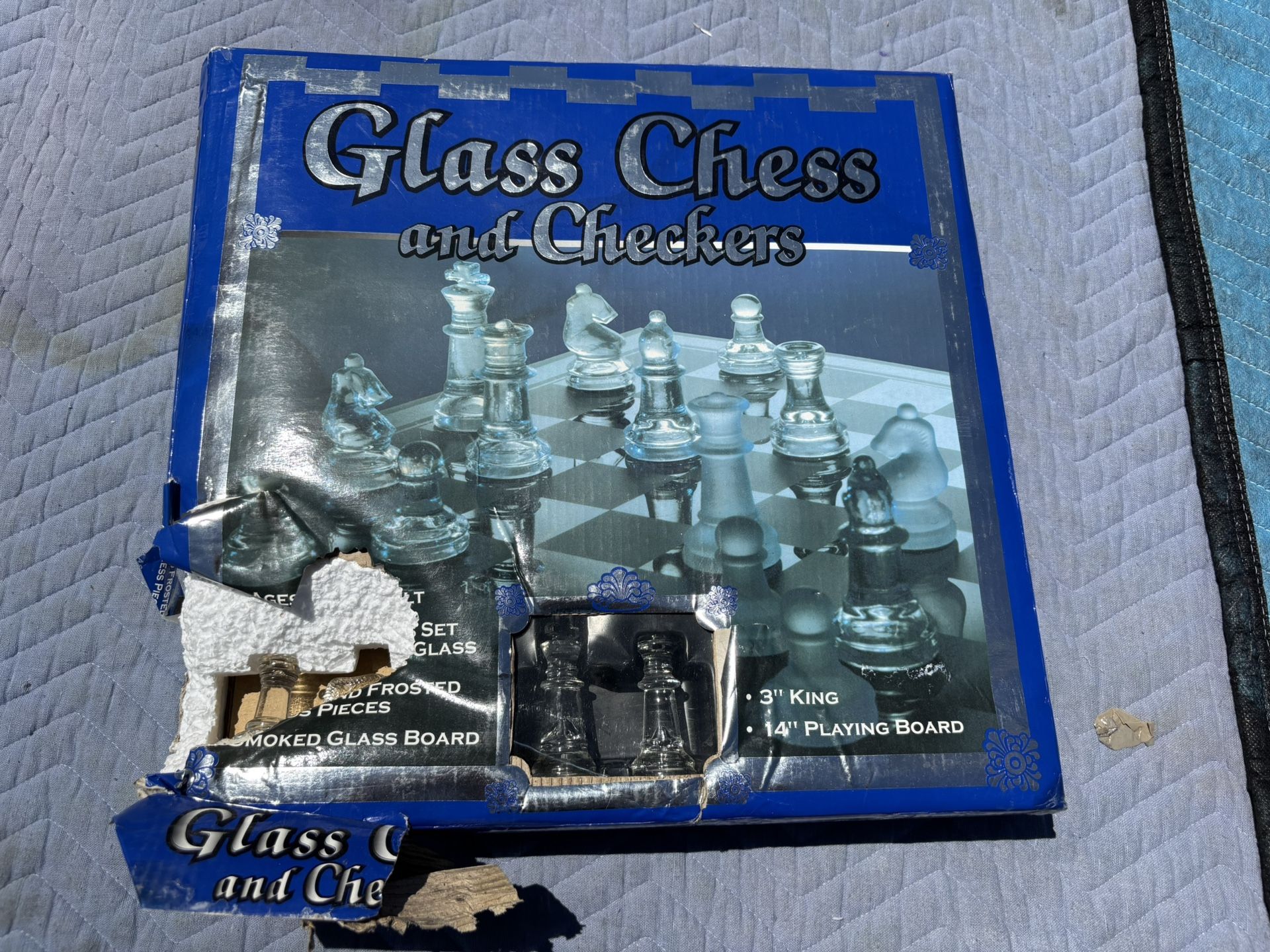 Glass Chess And Checkers Set