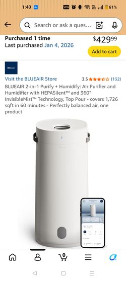 LIKE NEW - BLUEAIR PURIFIER & HUMIDIFIER