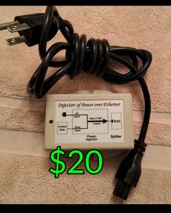 Power over Ethernet (PoE) injector, $20