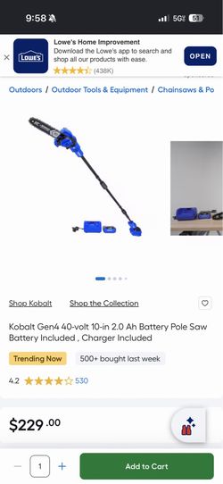 Kobalt cordless pole saw NEW IN BOX!