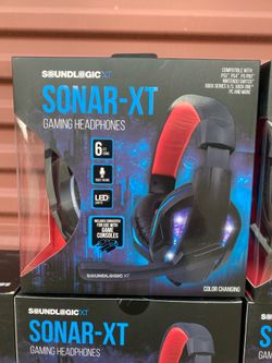 Lot Of 10 - New SoundLogic XT Sonar-XT LED Gaming Headphones With Microphone