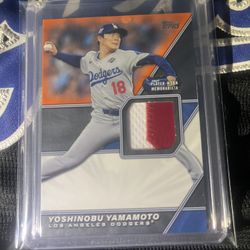 Yoshinobu Yamamoto Topps Series 2 Patch18 /25 Orange 2 Color Patch 