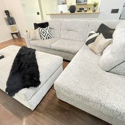 Sectional And Oversized Ottoman 