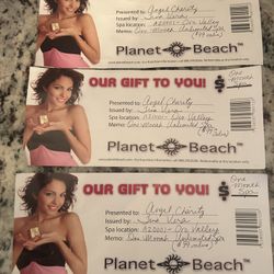 Gift Certificate For Planet Beach 297.00 Value 