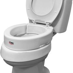 Carex 3.5" Raised Toilet Seat – Hinged, Slip-Resistant (300 lb Capacity) D7