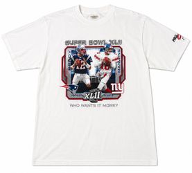Reebok Super Bowl XLII Tom Brady & Eli Manning T-Shirt - L - NEW