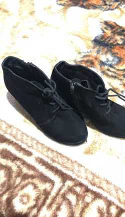 Black high heel wedge shoes for girls