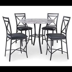Gray Faux Marble 5 Pieces Pub Set