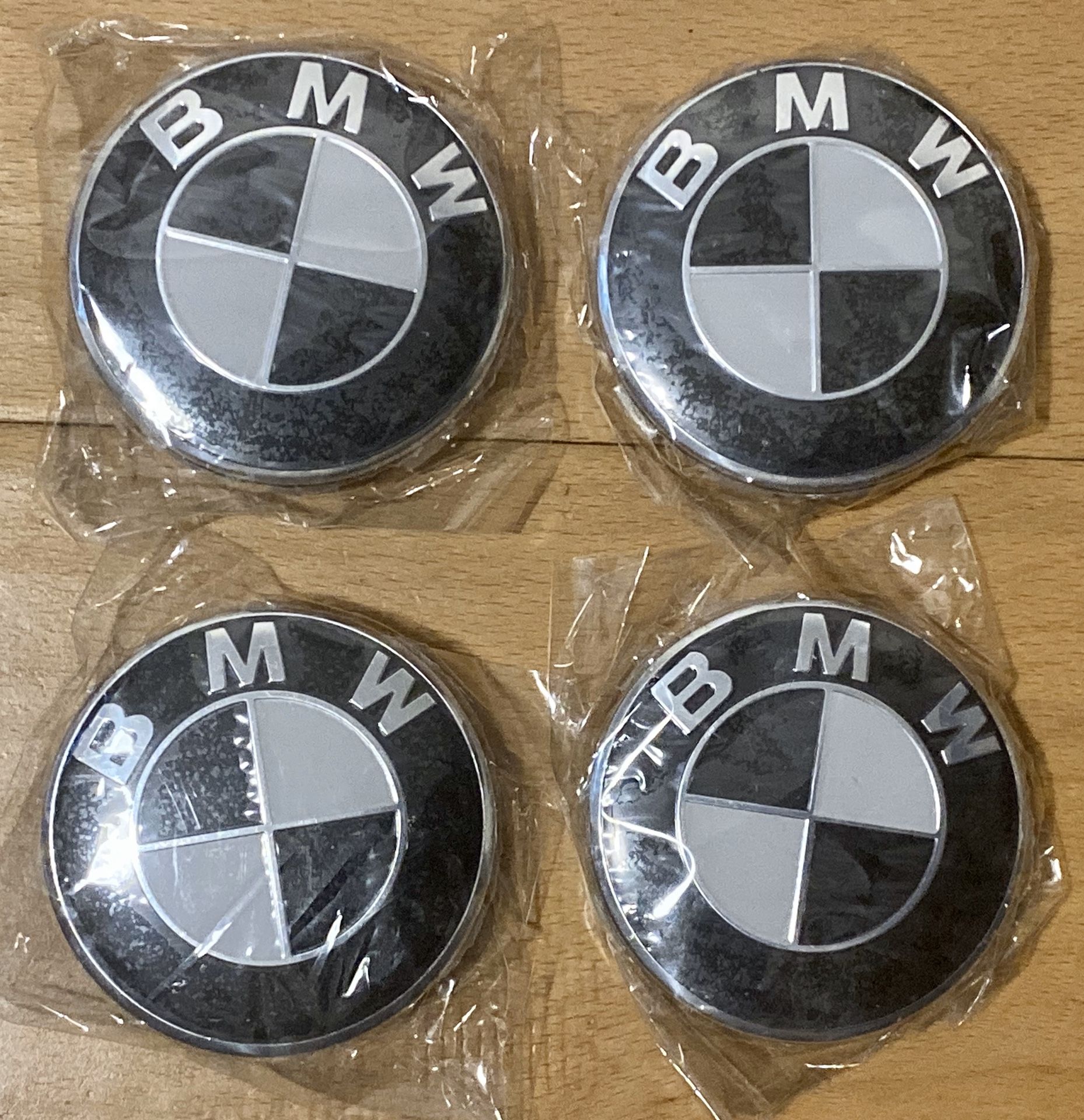68mm BMW Rim Center Hubs Black and white