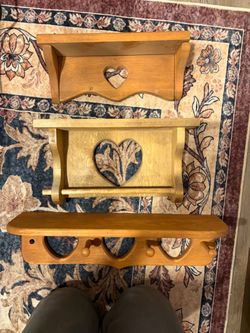 Small wooden shelves