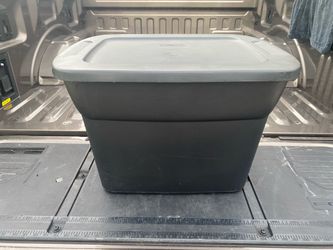 Sterilite Heavy Duty Black Storage Tote Bin With Lid 24x18