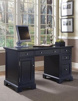 Homestyles Bedford Black Pedestal Desk