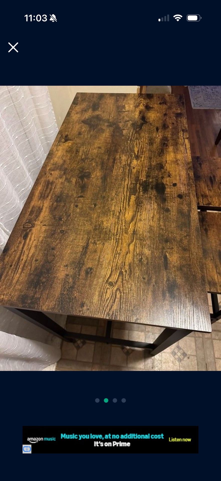 Table Wood No Stools Only Bench Seats