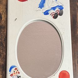Raggedy Ann Andy Handpainted Mirror ready to hang Just $7
