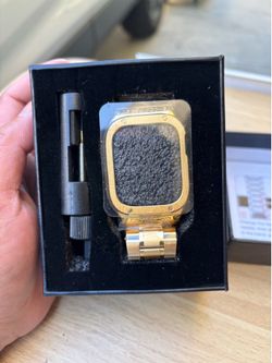 Suplink Smart Watch Band With Case Black Steel NIB With Sizing Tools Fits 44MM
