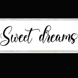 Sweet Dreams Wall Decor White Framed
