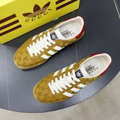 Adidas x Gucci Gazelle Sneaker Tan Monogram Wom