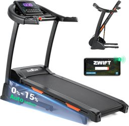 THERUN Incline Treadmill for Running and Walking, 300 lbs Weight Capacity Folding Treadmill