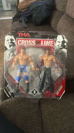 NWA TNA Impact Jakks AJ Styles Jeff Hardy Deluxe Wrestling Figures WWE Signed