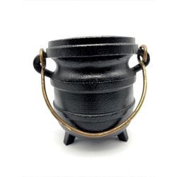 Vintage Cast Iron Footed Cauldron Smelting Kettle Bean Pot 5.5" Tall