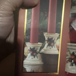 Lenox set of 2 Holiday Candlestick Holder Pair  in original box/ Christmas (Set 