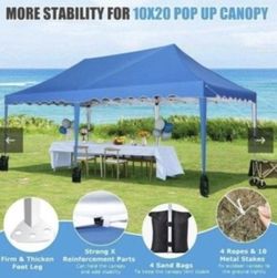 10'x20' Pop Up Canopy Tent, Outdoor Gazebo with Wheeled Bag, for Parties, Weddings