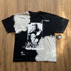 Darc Sport Marvel Hero Elite Series Punisher Graphic T-Shirt Black Acid Wash