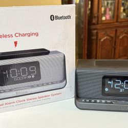 iHome iBN350 Wireless Stereo bedside Dual Alarm Clock stereo speaker system 
