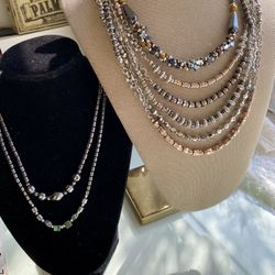 Lot Of Four Hematite Necklaces