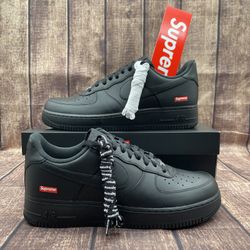 Size 12 - Men’s Nike Air Force 1 Low x Supreme Box Logo - Black CU9226-001 Ds