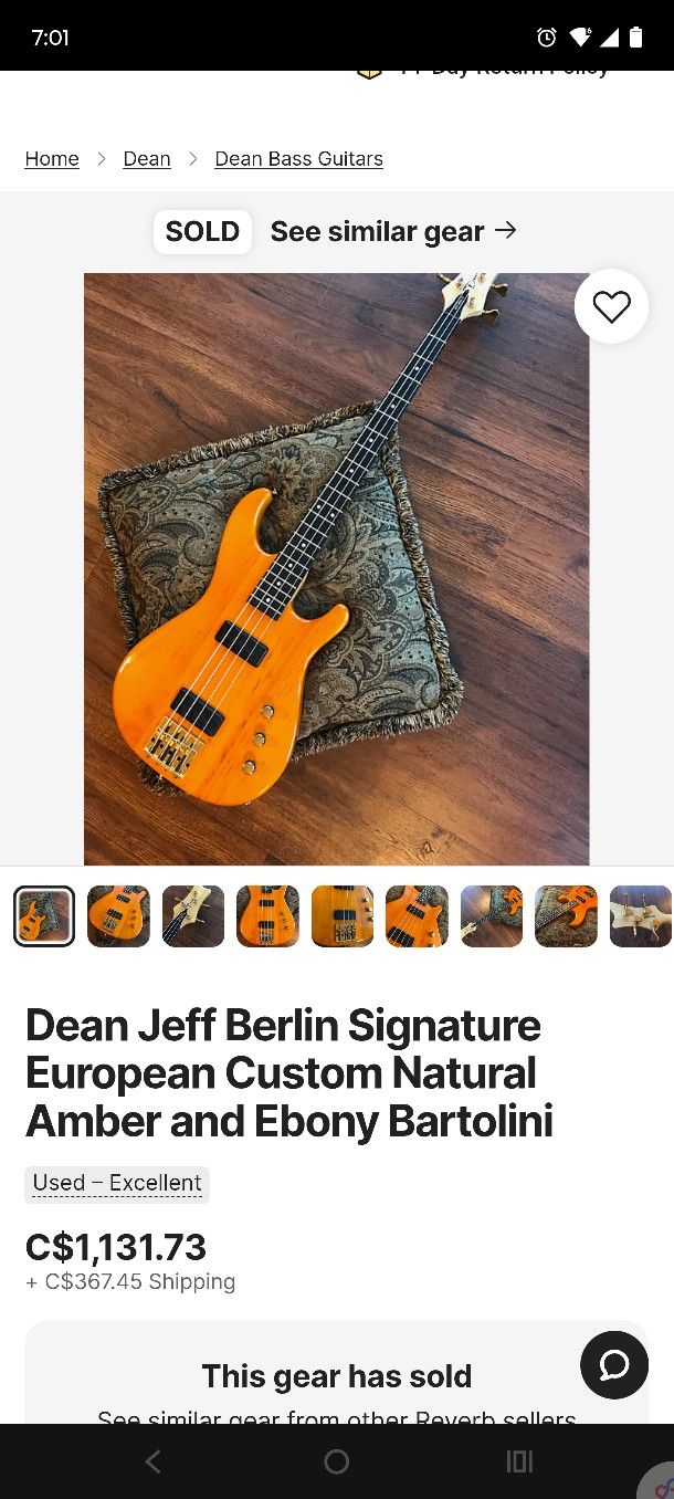 Dean Jeff Berlin European Custom Signiture