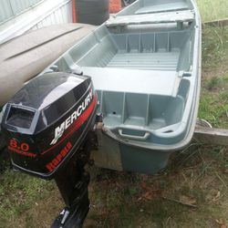 12 Ft Pelican Boat For Sale With 8 Horsepower Mercury Outboard