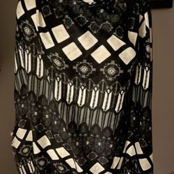 Extra Large 54”x48” Blk, Ivory, Cream,Gray Frayed Edge Scarf/Shawl Cashmere Feel
