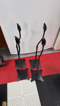 Satellite Speaker Floor Stands - Black 2 (Pairs) Supports Up to 5 Lbs. Each, Height Adjustable (26.8 to 30 inches)