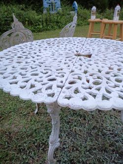 Antique Cast iron Table And 4 Chairs