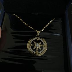 18K Gold Plated Compass Necklace