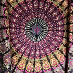 Peacock Mandala Tapestry Wall Hanging Home Room Decor 