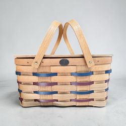 Vintage Peterboro Picnic  Basket with Accessories