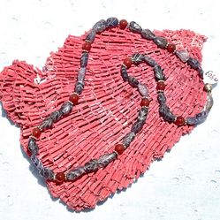 Sterling Labradorite Carnelian Necklace