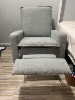 NEW  Grey Boucle Manual Recliner