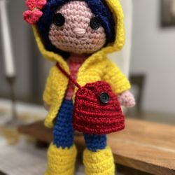 Coraline Crochet Doll