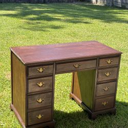 Antique Vintage Mahogany 1940s Writing Desk