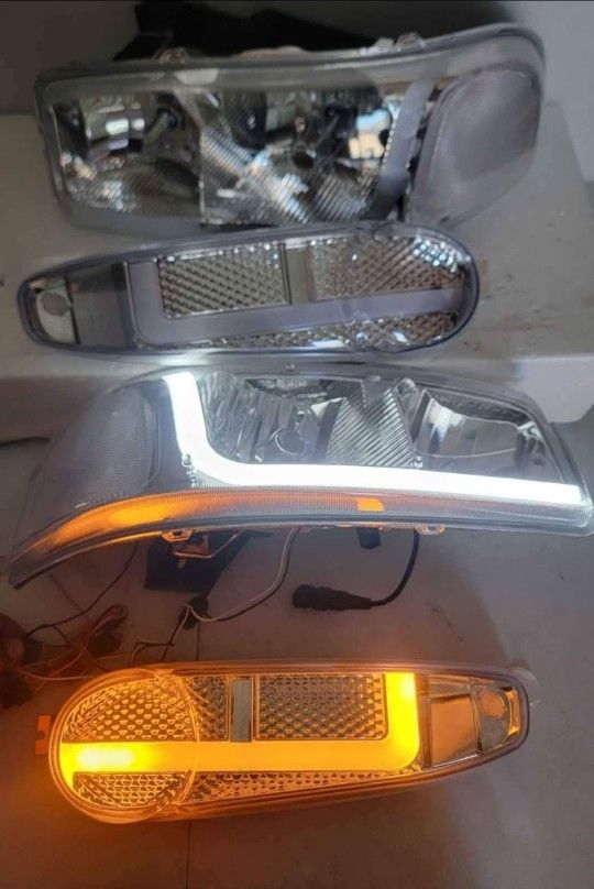 01-06 Gmc Sierra Yukon LED DRL Headlights Luces Micas Calaveras Faros Faroles Focos