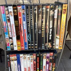 80 DVD Quality Movies +6 VHS Tapes + Nice DVD Rack Shelf