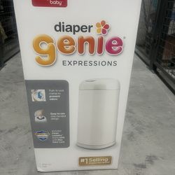 Playtex Diaper Genie Expressions Pail, Infant, Newborn, Toddler, White, Plastic